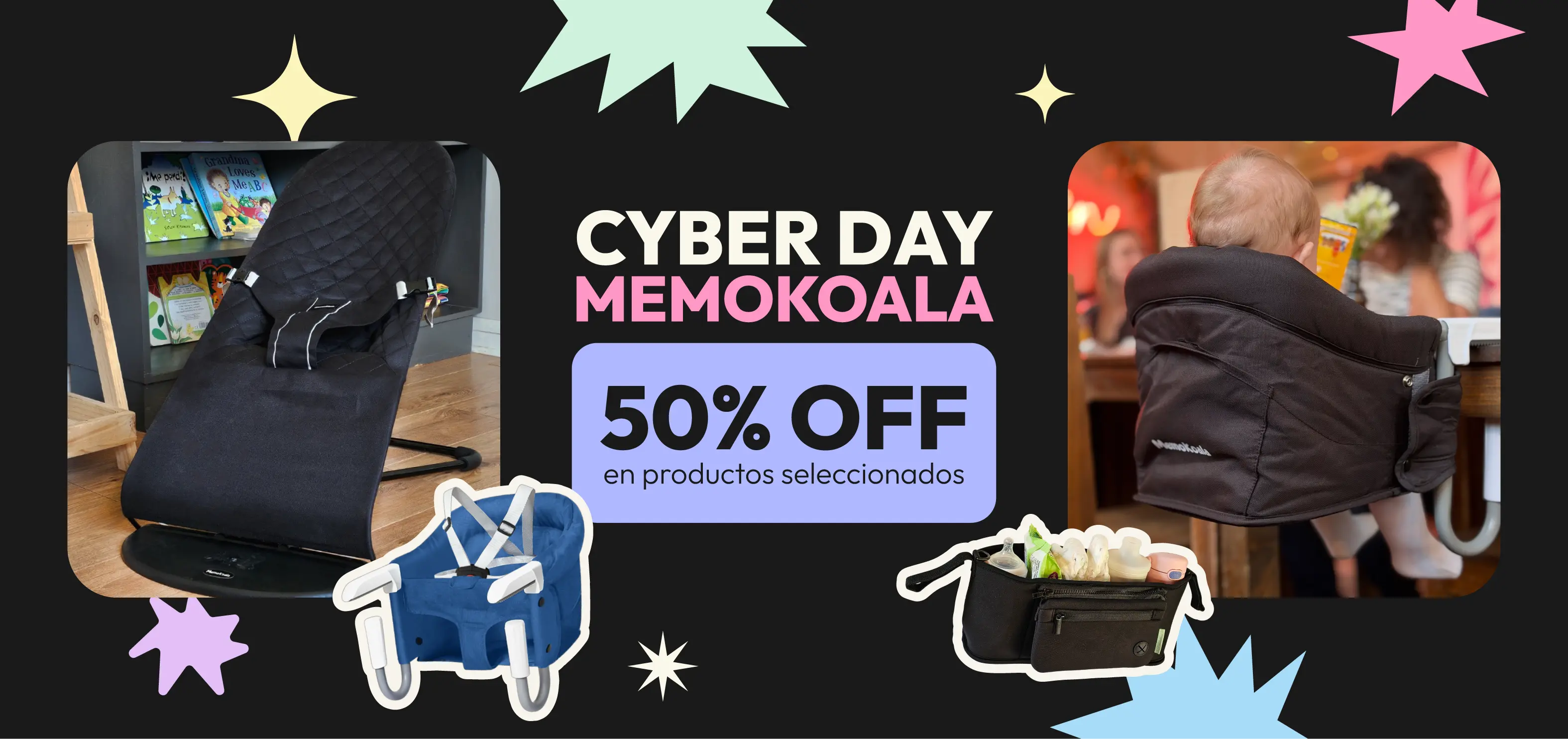 banner especial cyber junio 2026, 50 off en productos seleccionados memokoala